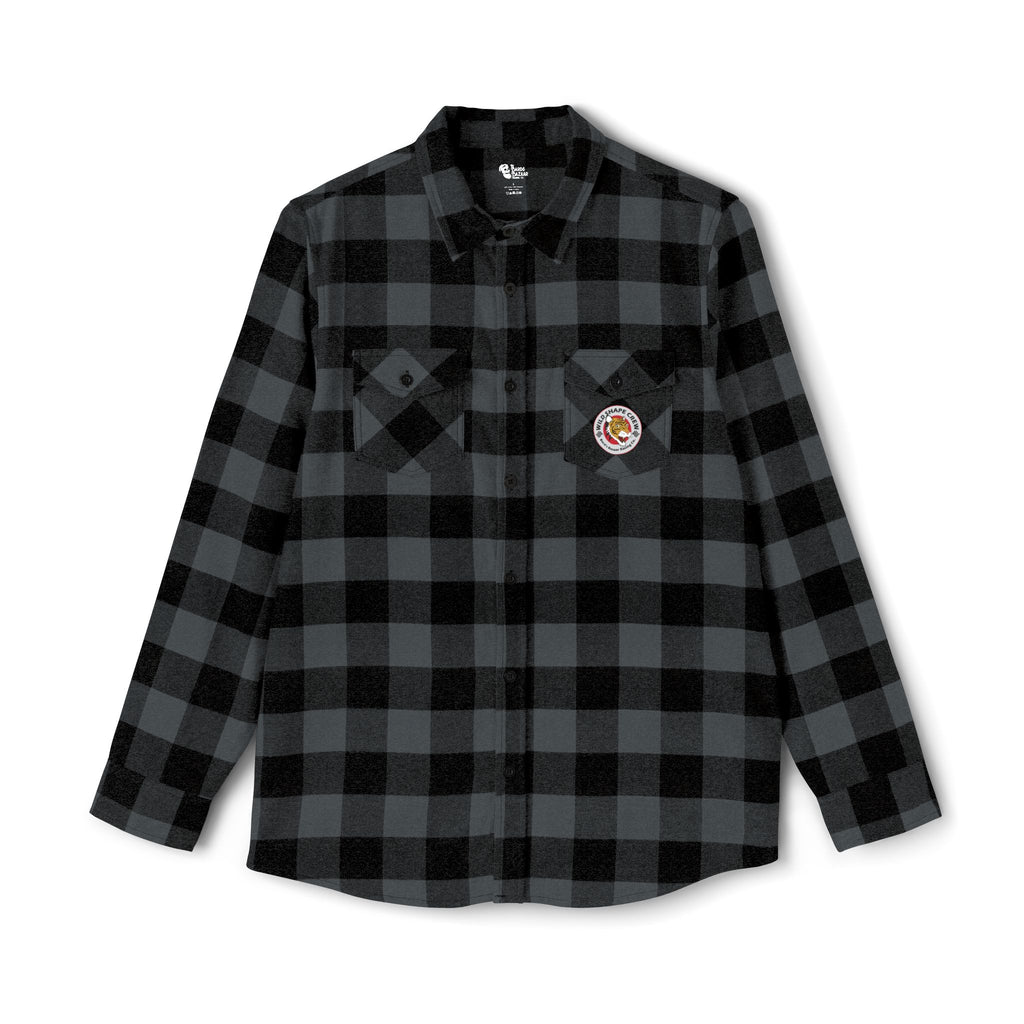 Wild Shape Crew Black Gray Buffalo Plaid Flannel Shirt