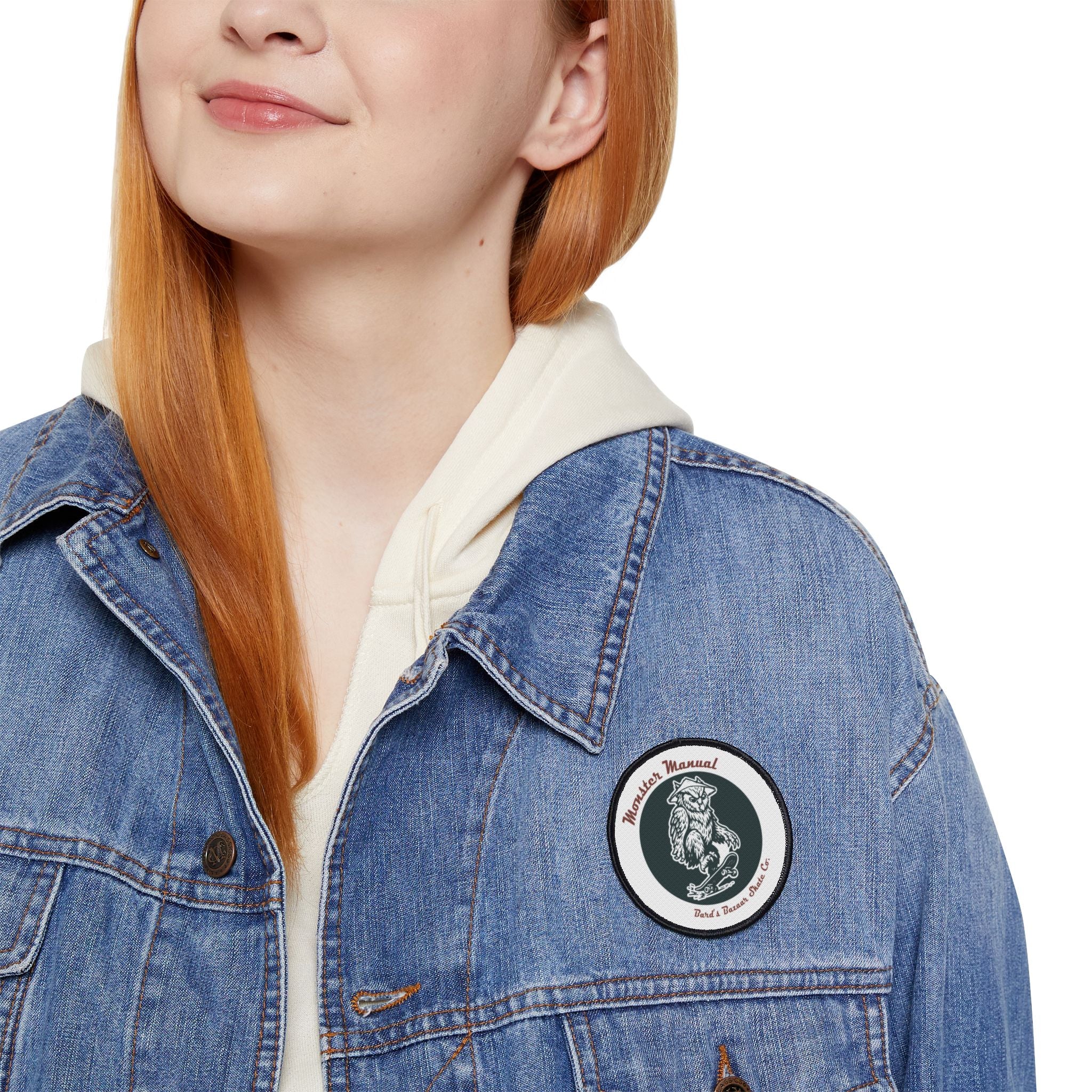 Iron-On Patch — Retro Owl Crest ‘Knowledge Manual’ Jacket Badge