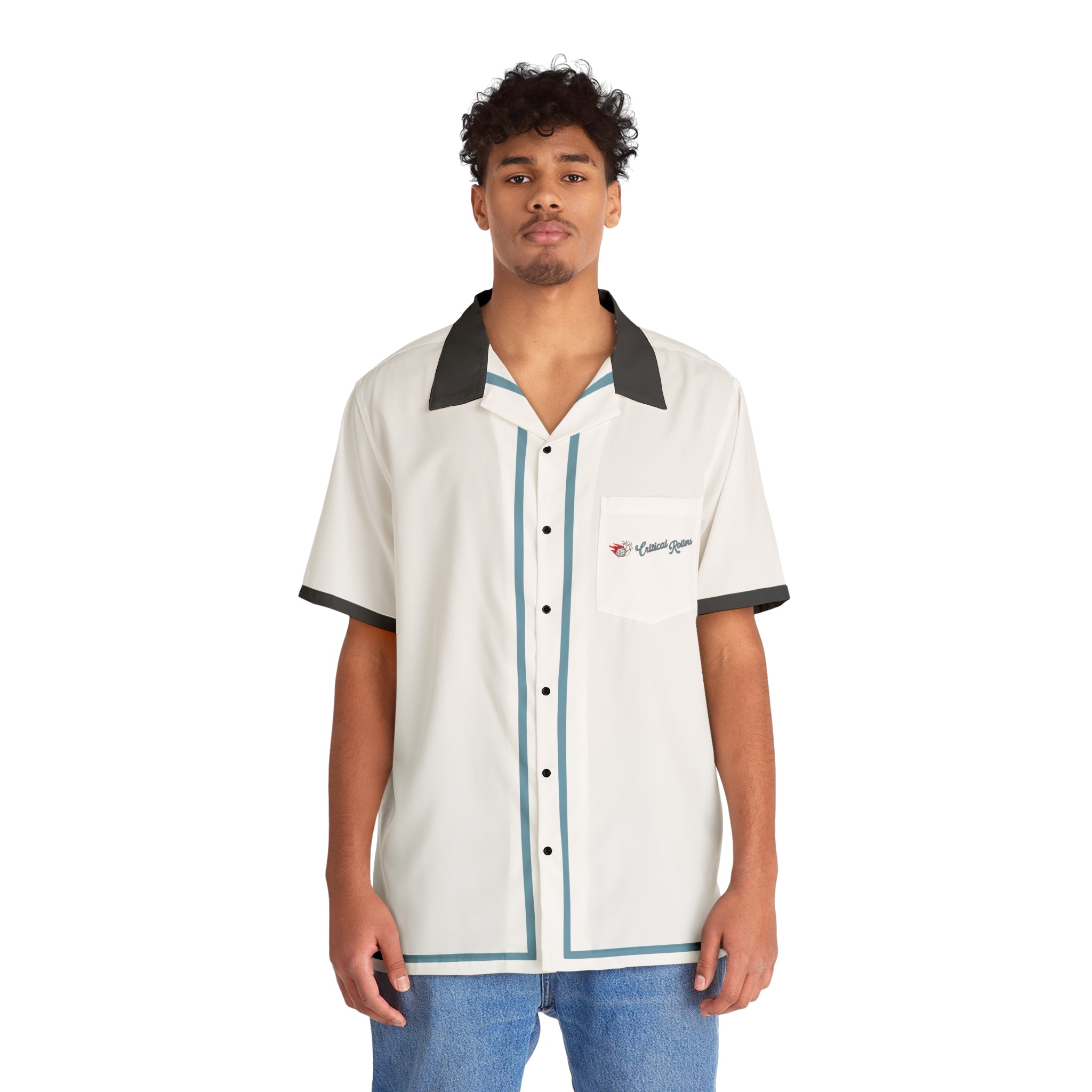 Critical Rollers Bowling Camp Shirt — Men's Retro Hawaiian Bowling Shirt