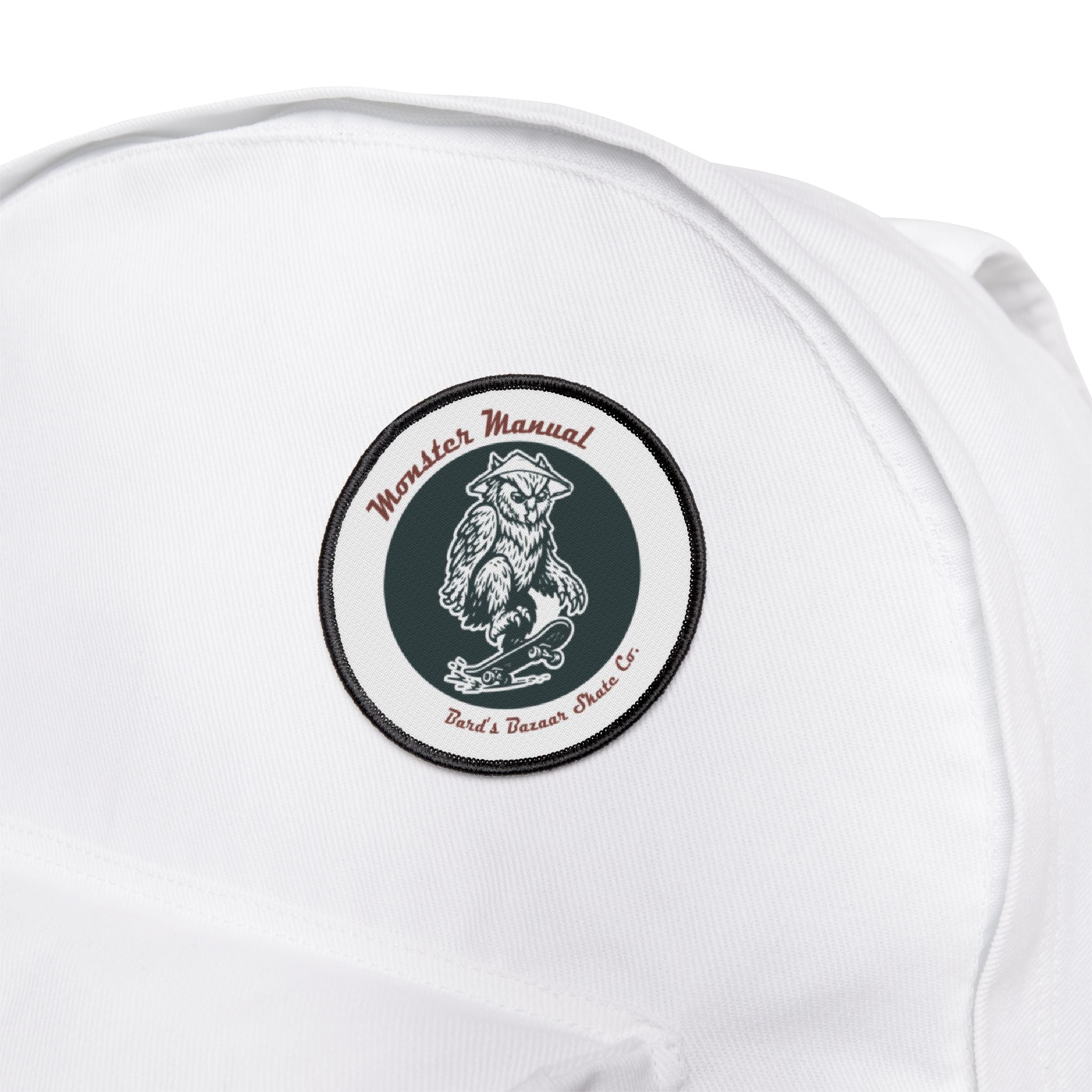 Iron-On Patch — Retro Owl Crest ‘Knowledge Manual’ Jacket Badge